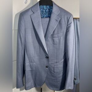 SUITSUPPLY Super 180 Steel Blue Classic Suit 42R